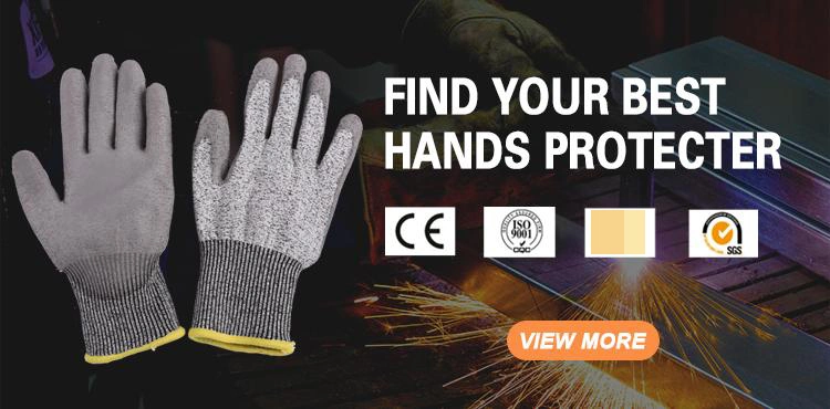 13 Gauge Non-Slip Nylon White PU Coated Protective Gloves