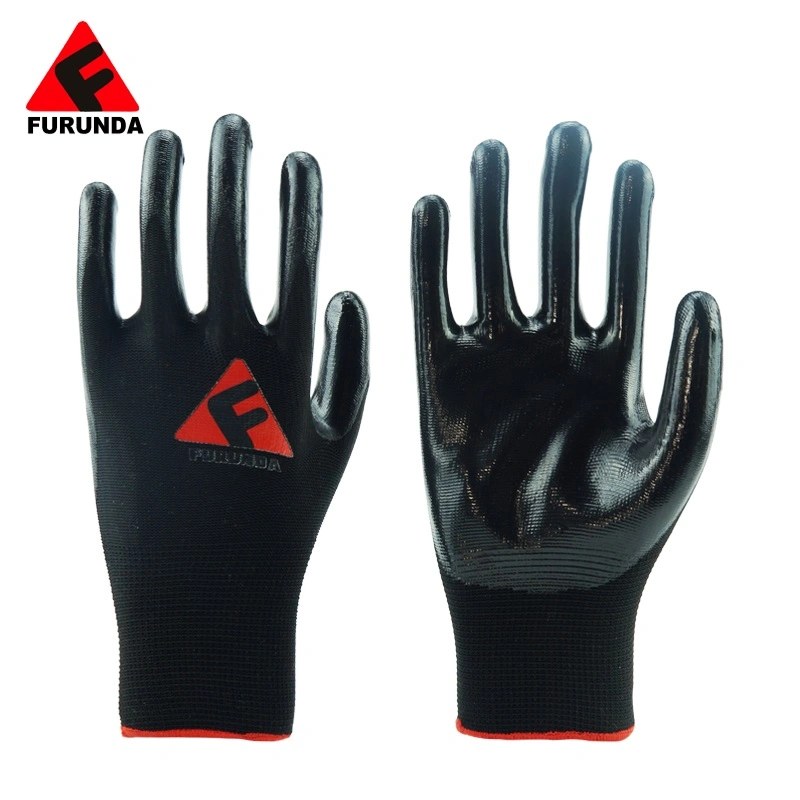 Nitrile Coated Industrial Hand Labor Protective Safety Work Gloves for Construction Garden