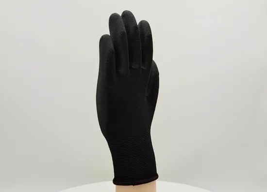 DMF Less 500 Wear-Resistant Level3 Black Polyester PU (Polyurethane) Coated Work Industrial Labor Safety Protective Working Gloves for Grande / Construction