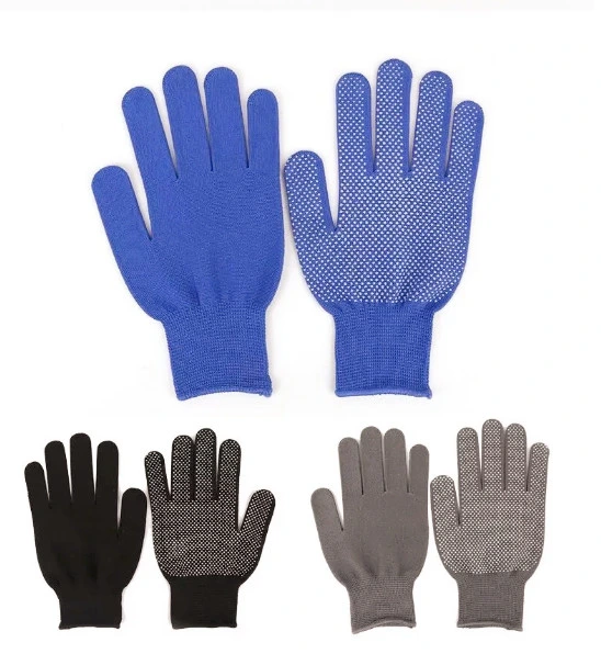 Breathable and Antiskid PVC Dots Coated Nylon Safety Work Gloves