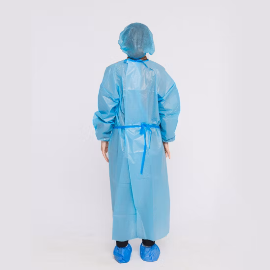 Medical Supplies Disposable Blue SMS Medical Gown Isolation Gown Surgical Gown for Hospital Medical Use