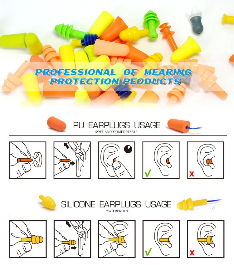 Soundproof Penis Sleeping Earplugs Safety Noise Reduction PU Foam Ear Plugs