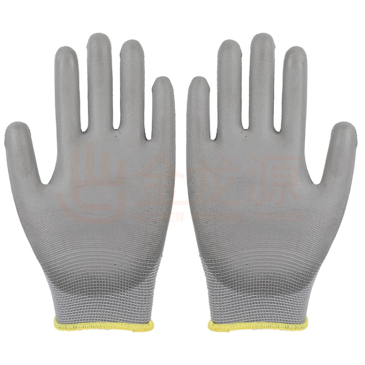 13 Gauge Polyester PU (Polyurethane) Coated Work Industrial Labor Safety Protective Working Gloves