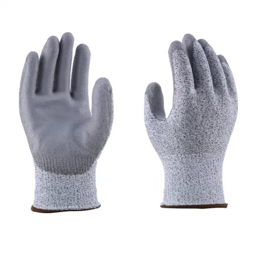 En388 13G Seamless Industrial Working Safety PU Cut Proof Resistant Labor Hand Protection Glove with CE